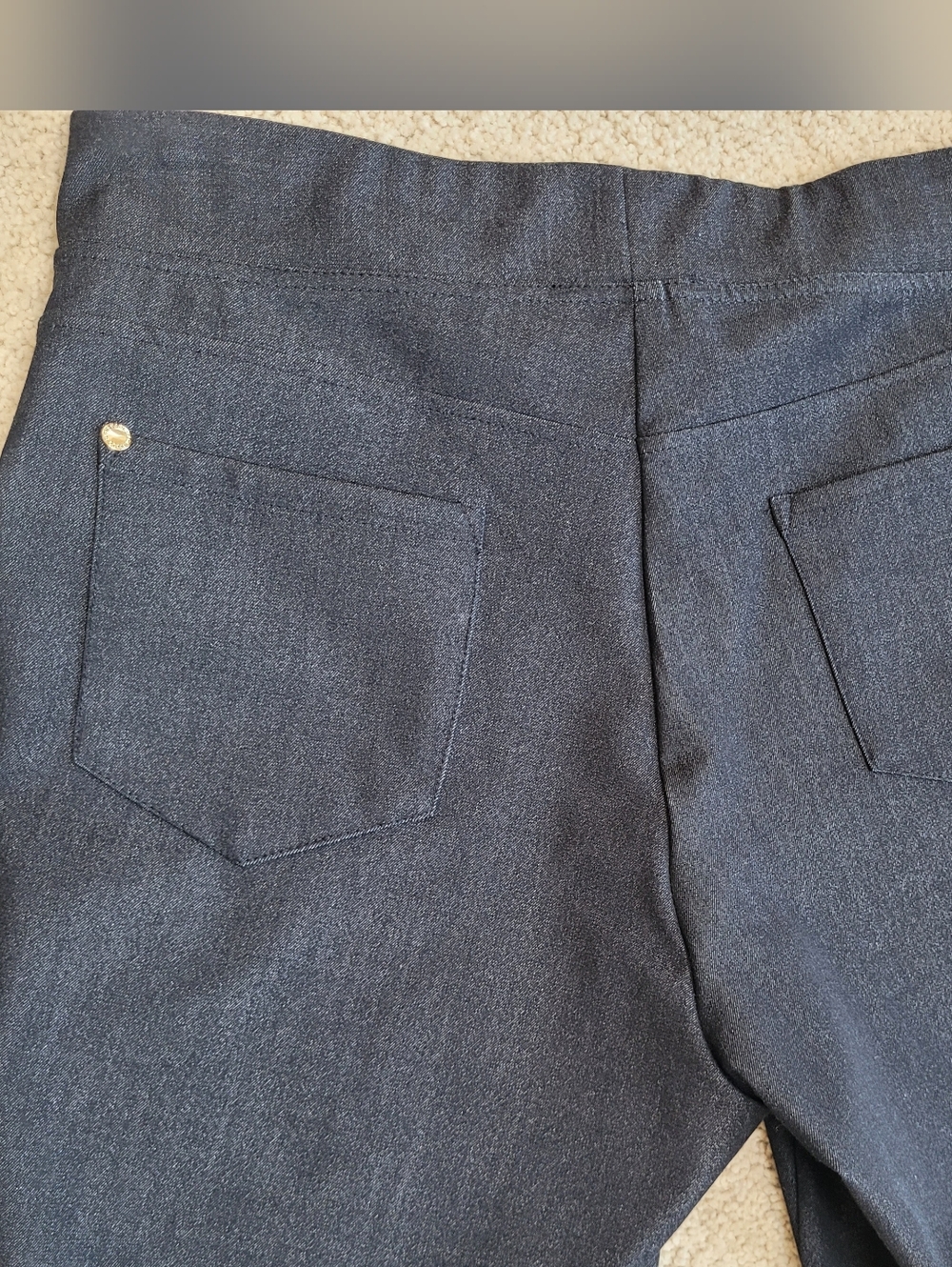 KARL LAGERFELD Woman's Dark Blue Denim Pull On Jeggings Stretchy 6/8 - Picture 5 of 6